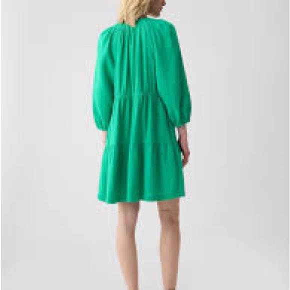 Gap Crinkle Gauze Tiered Mini Dress | size large petite - Picture 2 of 7